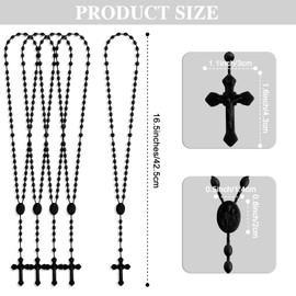 NCPLYGOU 100 Pcs Bulk Rosaries, 17 Inch Plastic Rosary, Church Prayer Plastic Rosary Beads Catholic Necklace Easter Gifts