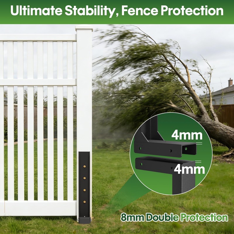 Fence Post Repair Kit 2 Pack, 8mm Double-Layer Thickened Fence