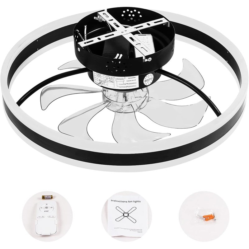 BIXIBIN 52" Modern Ceiling Fan with Light, Remote Control, 3-Speed