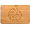 Samunshi® Wooden Board with Engraving Vegvisir Vikinger Kompass Runes Bamboo
