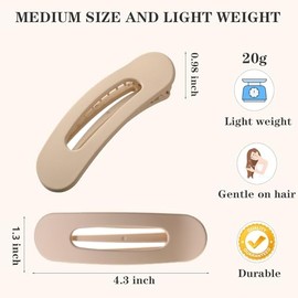 Lahnie Pinzas Planas para El Cabello, Pinzas Medianas de Sujeción Plana para Mujeres Y Niñas, Pinzas para El Cabello Antideslizantes de Acabado Mate Y