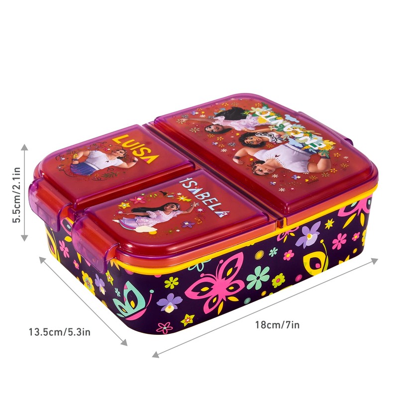 Zawadi Global Encanto Kids Childrens Multi Compartment Rectangular School Travel