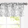 Treatmentex Grey Valance Curtain for Windows Leaf Print White Window