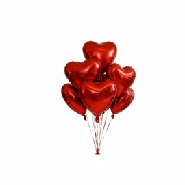 Geettcaifu 12 Pcs 18 Inch Red Heart Foil Balloons, Mylar Love Heart Helium Balloons for Wedding, Birthday Party, Valentines Day, Engagement Anniversary Party, Baby Shower Decorations