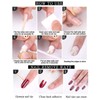 French False Nails,Pink White Coffin False Nails, 24PCS Square French