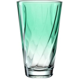 LEONARDO HOME Twist Drinking Glass, 1 Piece, Dishwasher Safe Juice Glass, High-Quality & Modern Drinking Glass, Ergonomic, Suitable for Everyday Use & Curved Water Glass, Green, 300 ml, 046972
