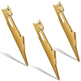 Deekin 3 Pcs Fishing Line Knot Tyer Quick Tie Fishing Knot Tying Tool Fly Nail Angler Accessories Fly Tying Equipment for Hooks Lures Lines Men (Gold)