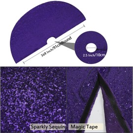 Eternal Beauty Xmas Tree Skirt 91cm Round Christmas Tree Skirt Sequin Christmas Tree Base Cover Round Tree Skirt for Christmas Decorations Holiday Home Decor (36 inches,Purple)