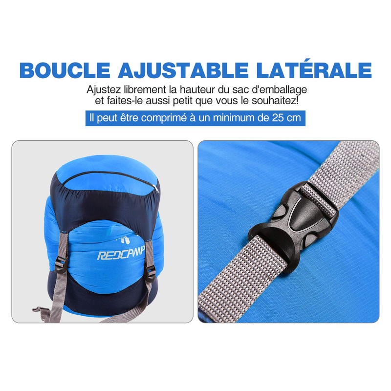 REDCAMP 40L Nylon Compression Stuff Sack for Sleeping Bag, Lightweight