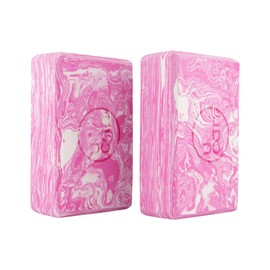 U can - Bloques de Yoga Marmoleados - 2 piezas | Equilibrio de Espuma TPE Antiderrapantes | Ideal para Pilates, Parado de Manos y Calistenia | Apoyo y Estabilidad en Diversas Posturas (Rosa, Unitalla)