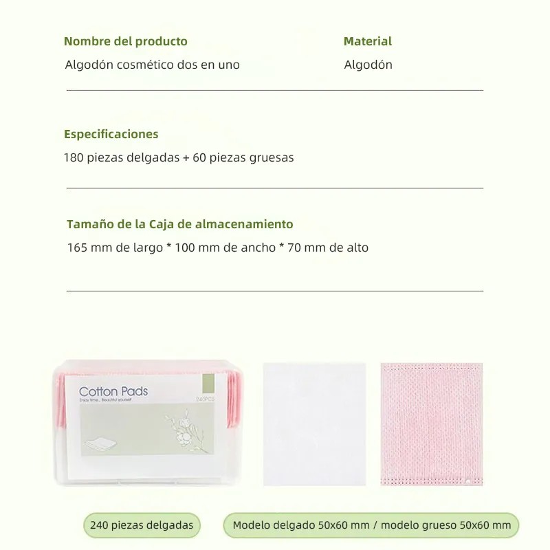 240 Pcs Esponja Facial Engrosado De Tres Capas Para Limpieza