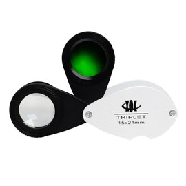 15x Magnification Magnifying Glass with Jadeite Filter,21mm Lens, Aluminum Frame Dual-Glass Design Jewelry Appraisal Magnifier Jade Collector Tool Hobbyist Loupe