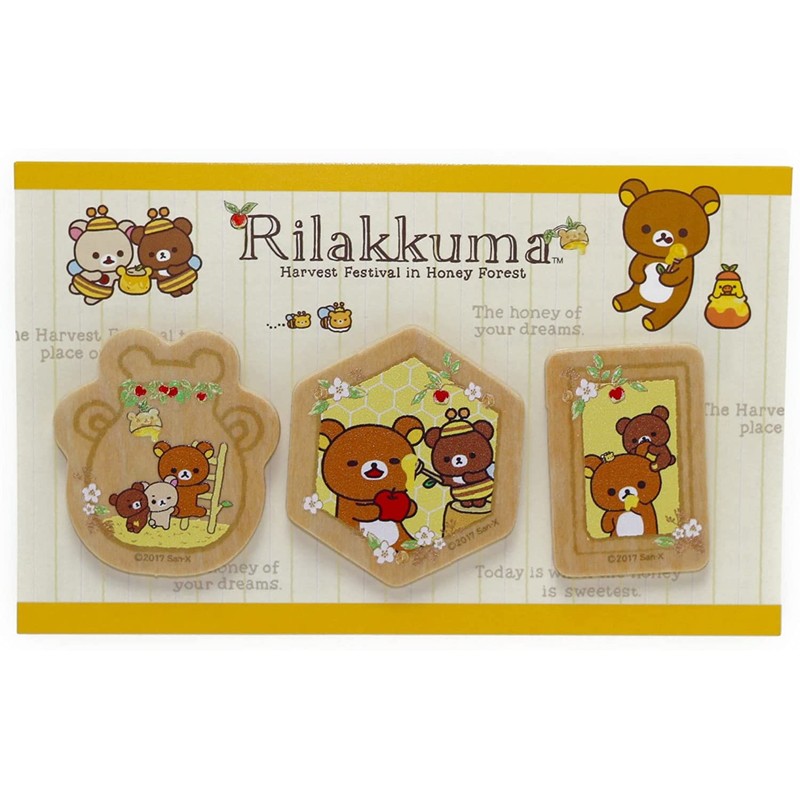 Nagano Factory RK482 Rilakkuma Magnet Set, Honey, Beige, 5.3 inches