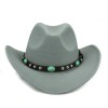 Syrios Gifts Gray Western Cowboy, Cowgirl Hat, Turquoise, Men Women