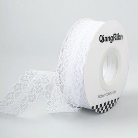 1.2Inch 25Yards Lace Trim Ribbon White Lace Ribbon for Gift Wrapping, Decoration, Handbook Diary, Sewing Trim, Handicrafts 1.2’ Hollow Pattern Ribbons