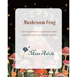 Miss Adola Aesthetic Tote Bag - with Magnetic Buckle and Zipper Inner Pocket for Women Lady Cloth Cotton Tote Bag for Gym, Work, Travel, Shopping, Mushroom Frog