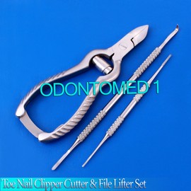 ODM Toe Nail Clipper Cutter - Chiropody Heavy Duty for Thick Nails & File Lifter Set