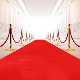 Red Carpet Runner for Party, 3.3x33ft, 200GSM Large Thick Hollywood Red Carpet for Event, Aisle Runner Rug for Wedding Ceremony, Movie Theme Party Decorations, Red Roll Out Runway for Prom