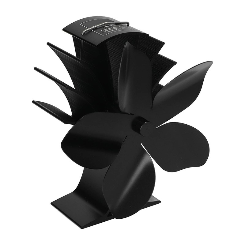 Stove Fan Heat Powered Low Noise Aluminium Alloy 5 Blade