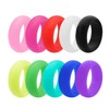 Pinannie 10 Pcs Silicone Rings Set Solid Colors Women Rubber