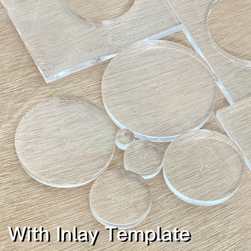Monliful Pack of 4 Circle Inlay Template Set Router Templates