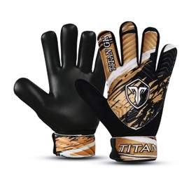TITAN GK Soccer Goalie Gloves - Football Goalkeeper Gloves Kids, Boys, Children, Youth & Adult with Double Wrist Protection, 4mm Latex Anti-Slip Strong Grips Palm