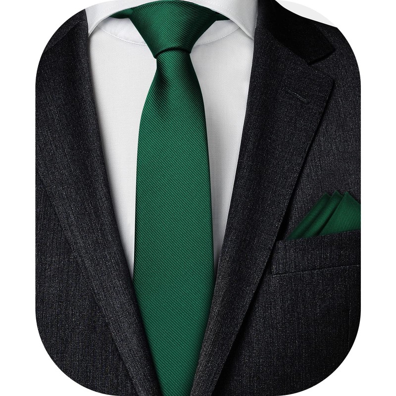 Aomig Men's Ties with Pocket Square, Slim Tie 6 cm