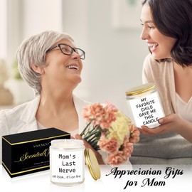 Gifts for Mom from Daughter Son Best Mom Gifts Funny Birthday Gifts for Mom Mothers Day Christmas Day Cool Thanksgiving Gifts for Mom Stepmother Adoptive Mother Mom's Last Nerve Candle 14oz