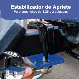ADILIKADII Enganche de Remolque de 1,25" y 2", Estabilizador de Apriete de Acero Abrazadera de Enganche Antisonajero de Revestimiento Antioxidante con Aislante de Goma, Tensor de Enganche de Carretera