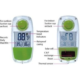 Lifemax 1230 Solar Window Thermometer