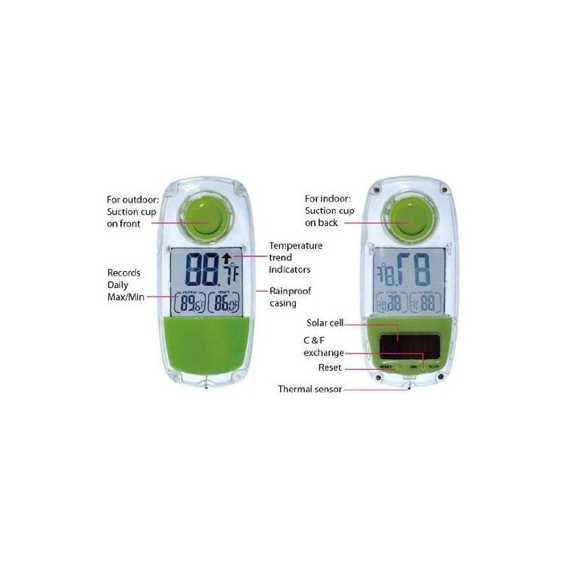 Lifemax 1230 Solar Window Thermometer