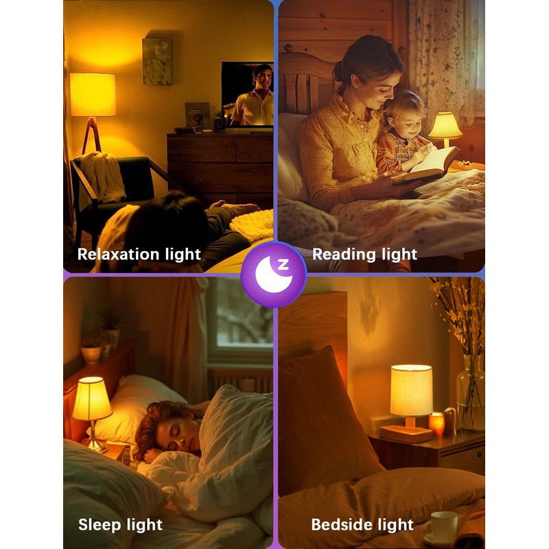 Amber Sleep Light Bulb Dimmable, Blue Light Blocking, A15 E26