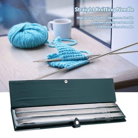 Knitting Needles, 44pcs Stainless Steel Sweater Weave Straight Needle Set 5mm 4.75mm 4.5mm 4mm 3.5mm 3mm 2.5mm 2.25mm 2.0mm 1.75mm 1.5mm(36cm)