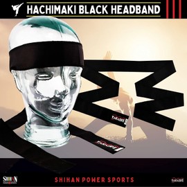 COMBO Johnny Lawrence Cobra Kais HeadBand (BLACK) 200cm Ninja Shinobi Head Band For Men/Women/Children & Cobra King Kais 3.5inch Round Cloth Badge Karate Kids