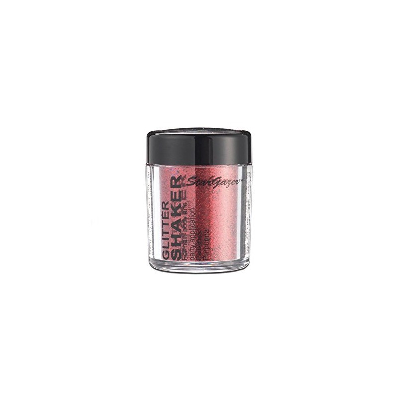 Stargazer Glitter Shaker, Red. Cosmetic glitter powder for use on