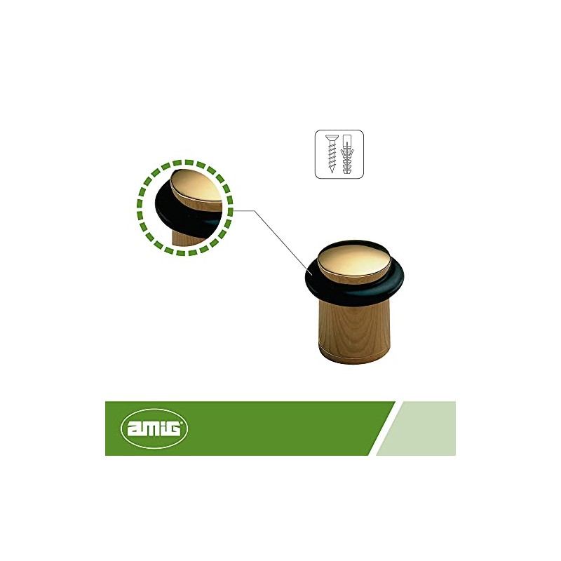 Amig 5051 Door Stop 202-28 Gold Rubber Black