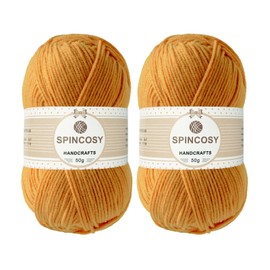 2 Pcs Crochet Yarn, Feels Soft 280 Yards Assorted Colors 4ply Acrylic Yarn,Yarn for Crochet & Hand Knitting (Amber)
