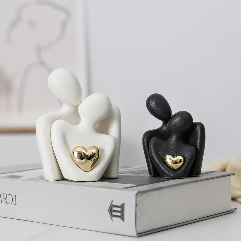 Lyaciomn Mini Couple Statue Abstract Sculpture Home Decor Knick Knacks