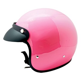 1Storm Motorcycle Open Face Helmet Mopeds Scooter Pilot Half Face Helmet with Peak Visor, HKY207 Glossy Pink