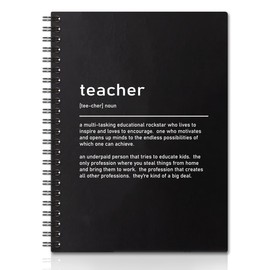 QYUVK Teacher Definition Hardcover 160 Pages Blank Spiral Notebooks, Teacher Definition,Thank You Appreciation Gifts for Teacher Leaving Away Goodbye Farewell Retirement