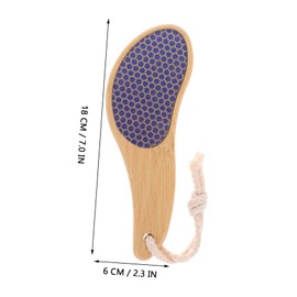 Healeved Portable Bamboo Foot File Double-sided Callus Remover Foot Scrubber for Home Travel Natural Material Dead Skin Removal Professional Pedicure Tool for Smooth and Heels