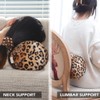 CARRIE HOME Soft Plush Leopard Print Faux Fur Lumbar Pillow