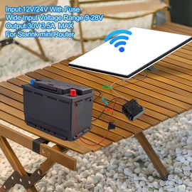 Starlink Mini Power Supply Starlink Mini 12V Adapter 12V/24V to 30V 3.5A, Waterproof DC Step Up Converter with Female Plug 9-28V Input for RV/Off-Grid/Marine, Starlink Mini Accessories