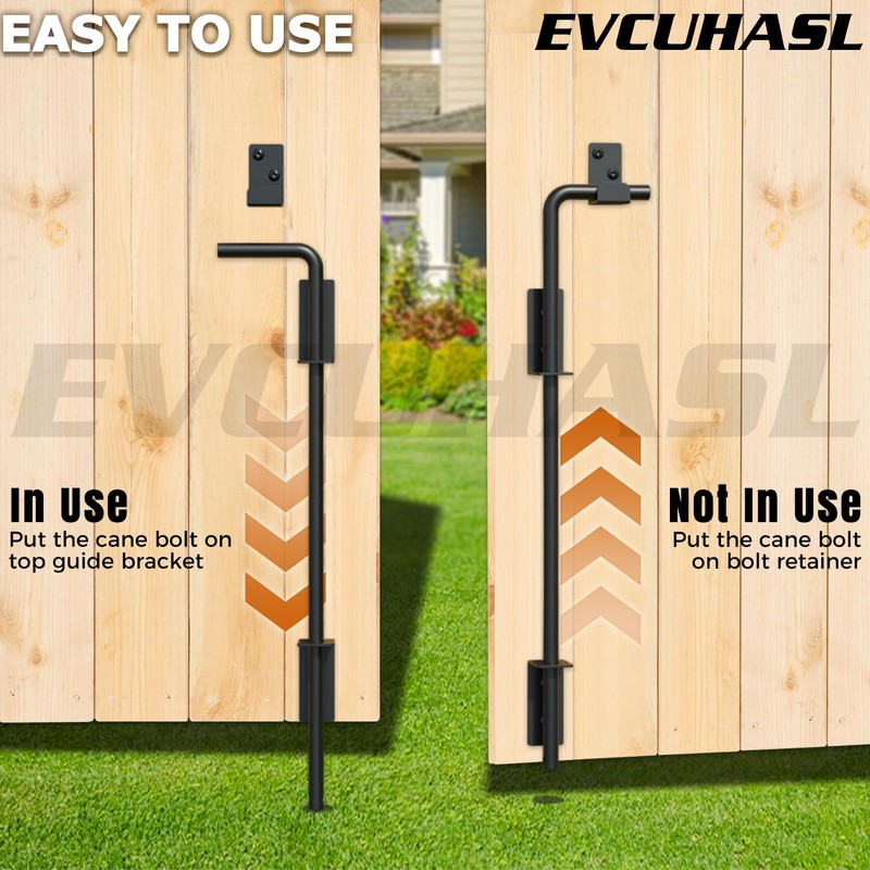 18" Cane Bolt Gate Drop Rod Heavy Duty Stopper Hardware,