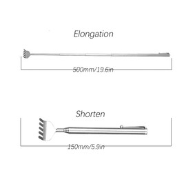 Back Scratcher, Telescopic Back Scratch, Back Scratcher, Pullable from 15cm to 50cm, Stainless Steel Massager Tool for House, Trip and Office