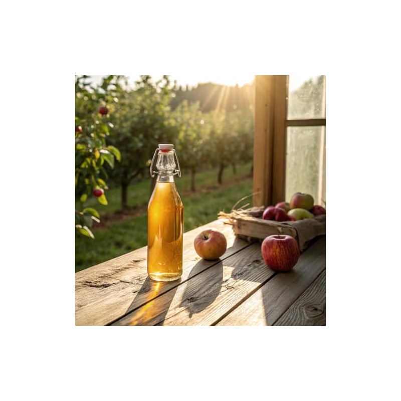 Lakewood Organic Apple Juice Bottles, 32 Fl Oz (Pack of