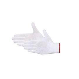 Jah Cotton Knitted Gloves White Seamless - Stretchy & Can Be Worn On Both Sides - For Packaging, Receipt & Handling