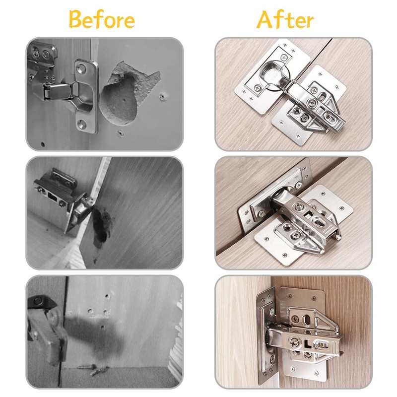 flintronic Stainless Steel Hinge Repair Plate, 2 Pieces Kitchen Hinge