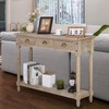 Wnutrees Farmhouse Console Table with 3 Drawers, 46" Long Narrow