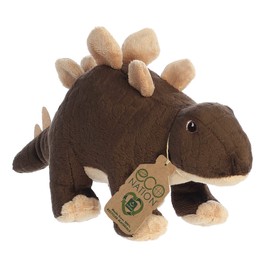 Aurora® Eco-Friendly Eco Nation™ Stegosaurus Stuffed Animal - Environmental Consciousness - Recycled Materials - Brown 12 Inches